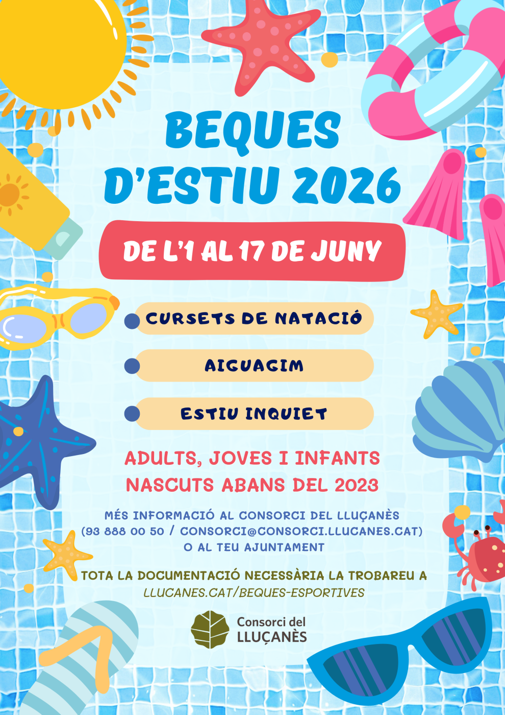Beques d'Estiu per a infants (nascuts abans del 2023), adolescents i persones adultes